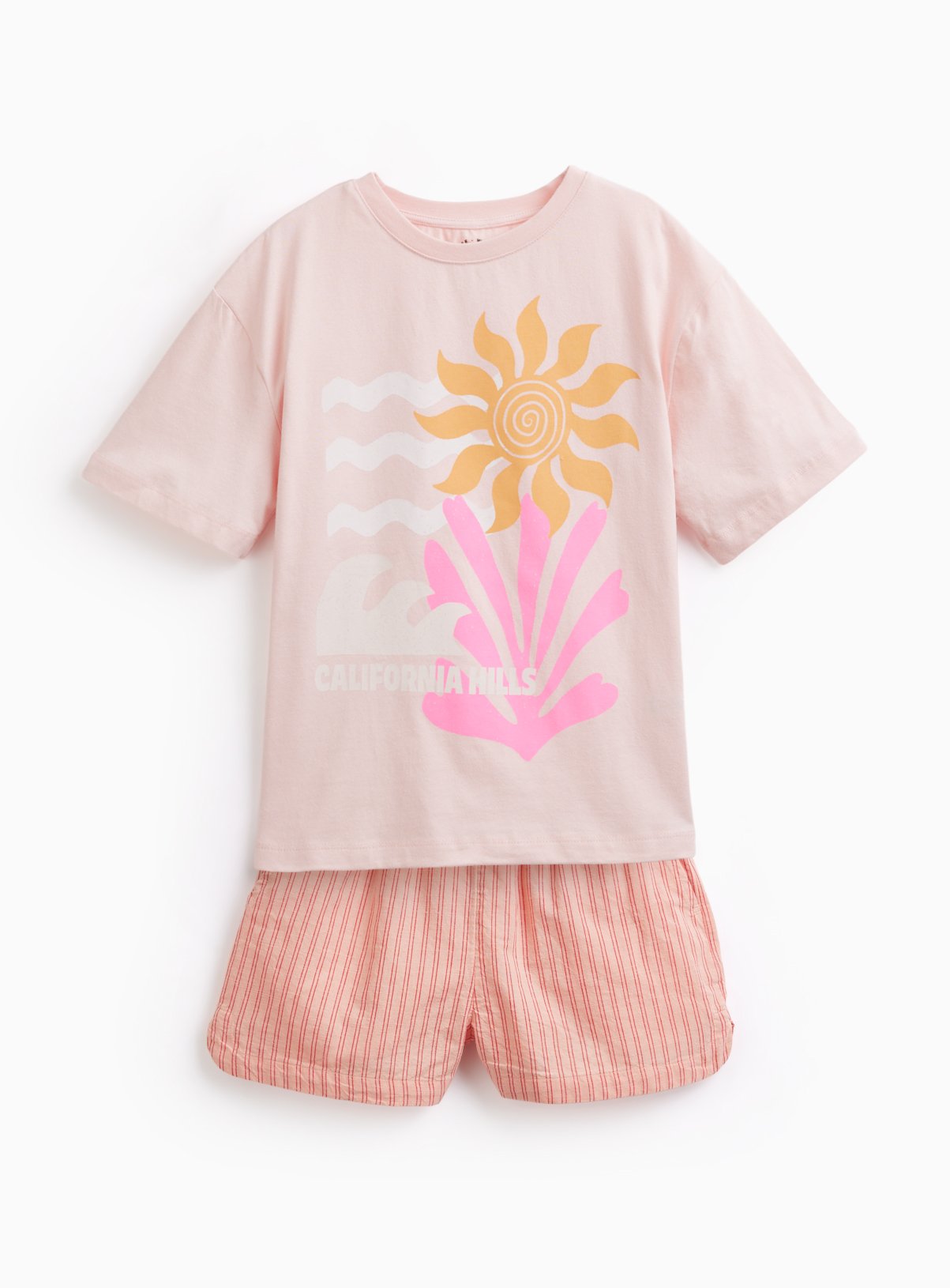 Pink Printed T-Shirt & Shorts Set 11 years - Image 3 thumbnail